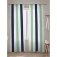 thumbnail image 5 of Sheer Curtains 84 Inches Long 2 Panels Set for Living Room, Light Green Navy Blue Striped Semi Sheer Curtains for Windows, Farmhouse Stripe Art Voile Window Treatments Rod Pocket Curtain, 5 of 7