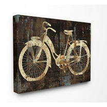 The Stupell Home Decor Collection Black Tan and Blue Distressed Bicycle Silhouette Stretched Canvas Wall Art, 16 x 1.5 x 20