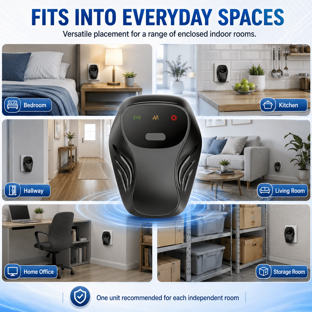 Orivelia Ultrasonic Pest Repeller, Orivelia Ultrasonic Pest Repeller for Fleas, Four Dynamic Frequency-Sweeping Rotation Modes with Single-Room Layout, Plug-In Design with Silent Operation
