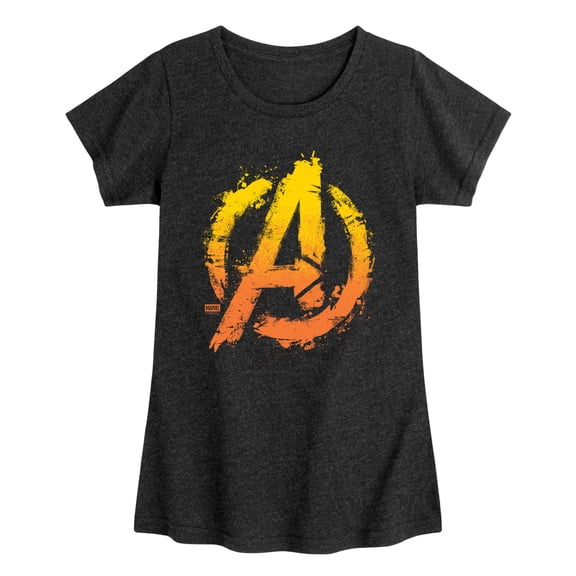 Avengers - Splatter Logo - Youth Girls Fitted Short Sleeve T-Shirt