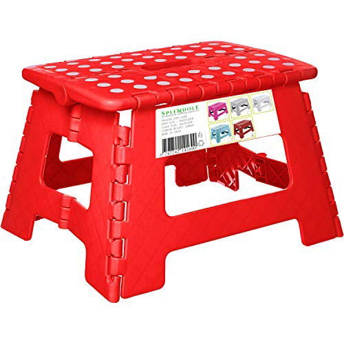 Garden Kitchen School Portable Compact Foldable Step Ladder for Bathroom Library Splendole Small Folding Step Stool Closet & Shower Step Platform Equipped with a 9 Inch Anti Slip Top