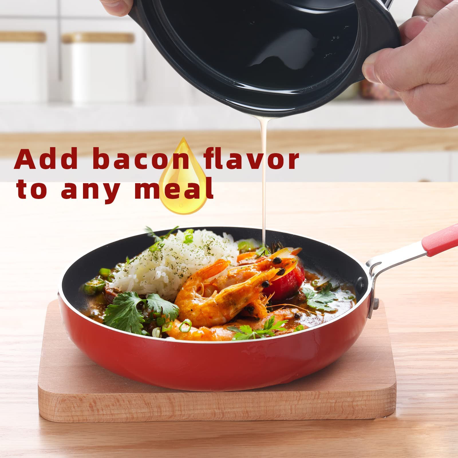 Ceramic bacon grease container with strainer suitable for storing frying  oil and cooking grease - style:style1 