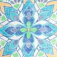 thumbnail image 3 of Jordan Manufacturing 18" x 18" Blue Medallion and Turquoise Solid Reversible Square Decorative Throw Pillow with Welt, 3 of 7