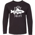 thumbnail image 3 of Inktastic Lucky Fishing Shirt- Fish Long Sleeve Youth T-Shirt, 3 of 5