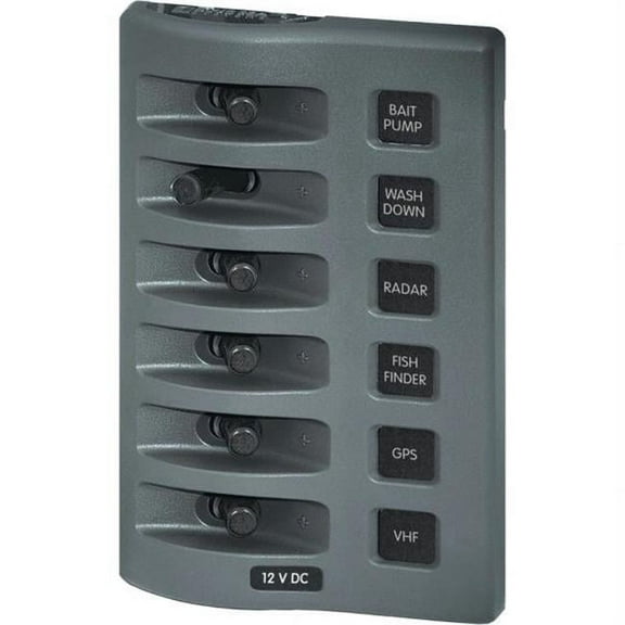 Blue Sea  WeatherDeck® 12V DC Waterproof Switch Panel - 6 Position