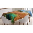thumbnail image 1 of Ambesonne Nature Tablecloth Rectangular Table Cover, Idyllic Autumn Season, 60"x90", Green Amber, 1 of 3
