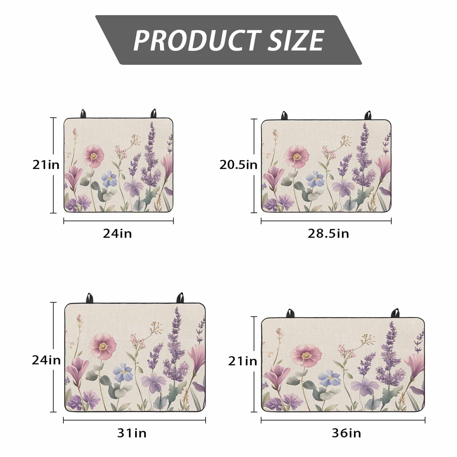 Lavender Flowers Stove Top Cover for Electric Stove, Heat-proof & Non Slip Glass Top Stove Cover Protector, Spring Watercolor Blooms Botanicals Kitchen Flat Cooktop Rubber Mat 24x21 Inches