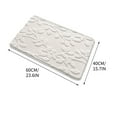 thumbnail image 3 of Entrance Door Mat, Bathroom Absorbent Mat, Non-Slip Mat, Thick Sea Mat, Solid Color Design, Leaf Pattern, for Home Use, Dirt Trapping, Floor Protector, Indoor/Outdoor Rug UKHBMC | Polyester, White, 3 of 9