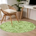 thumbnail image 4 of Round Rug 4Ft Washable Non-Slip, Vintage Green Circle Area Rugs for Living Room Bedroom, Retro Botanical Abstract Art Indoor Floor Mats Carpet Runner for Home Decor Aesthetic, 4 of 8