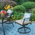 thumbnail image 3 of MF Studio 5-Piece Patio Dining Set Outdoor Metal Furniture with 4 Swivel Padded Chairs& 37" Square Table, Beige Cushion, 3 of 12