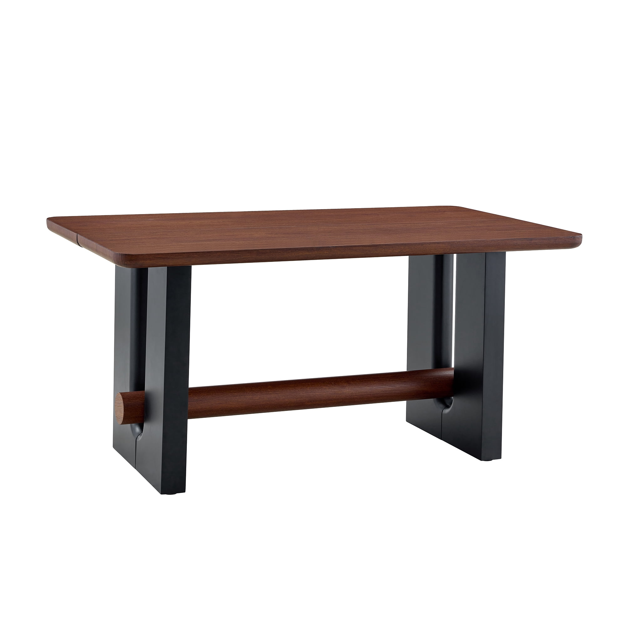 Alvantor 63" Walnut Black MDF Dining Table for Small Spaces