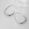 thumbnail image 3 of Women's Lightweight Teardrop Hoop Earrings s925 Silver Large Oval Pull-In Hoop Earrings High Polish Statement Jewelry Gifts for Women Girls, 3 of 5