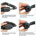 thumbnail image 4 of Unique Bargains 4.9 Feet Motorcycle Helmet Lock, 4 Digit Anti Theft Security Lock Cable Long Coiled Hard Alloy Lock, Black, 4 of 5