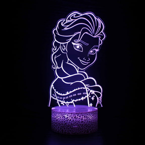 Hfnggwee 3D Night Light for Kids, Frozen 3D Illusion Lamp with Remote & Smart Touch 16 Changeable Colors for Children's Room Decoration Christmas Birthday Gift NL112-238