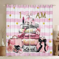 Manfei Geometric Striped Lines Curtains Pack of 2 (42x84 Each),Girl Perfume Bags Curtains Blackout,Black Bos Tie Bedroom Curtains For Men Women,Luxury Bedroom Decor