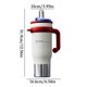 thumbnail image 2 of 40oz Insulated Tumbler With Handle Stainless Steel Iceberg Cup Large Capacity Straw Tumbler Car Travel Cold Cup Vacuum Insulated Water Bottle, 2 of 9