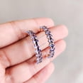 thumbnail image 3 of Natural Tanzanite Hoop Earrings, 14K Solid Yellow Gold Hoop Earrings, December Birthstone Earrings, Tanzanite Jewelry, Christmas Present, 3 of 7