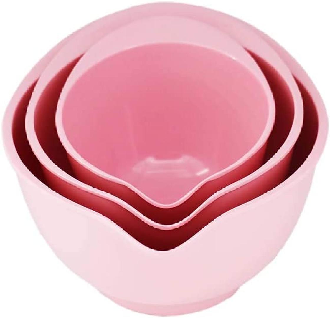 Melamine Plastic Round Salad Bowl with Pouring Spout & AntiSlip Bottom