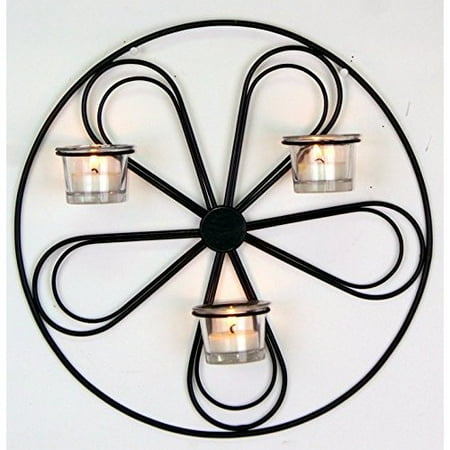 - Hosley's 13.5' Round Iron Wall Tea Light Candle Sconce. Ideal Gift for Wall Decor, Weddings, Home, Spa, Aromatherapy, Reiki