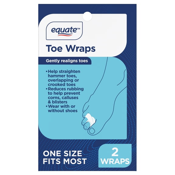 Equate Toe Wraps Beige Color, 2 Count, One Size Fits Most