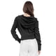 thumbnail image 3 of Sudadera Para Mujer Crop Con Capucha Y Cierre Quarry Color Negro, 3 of 4