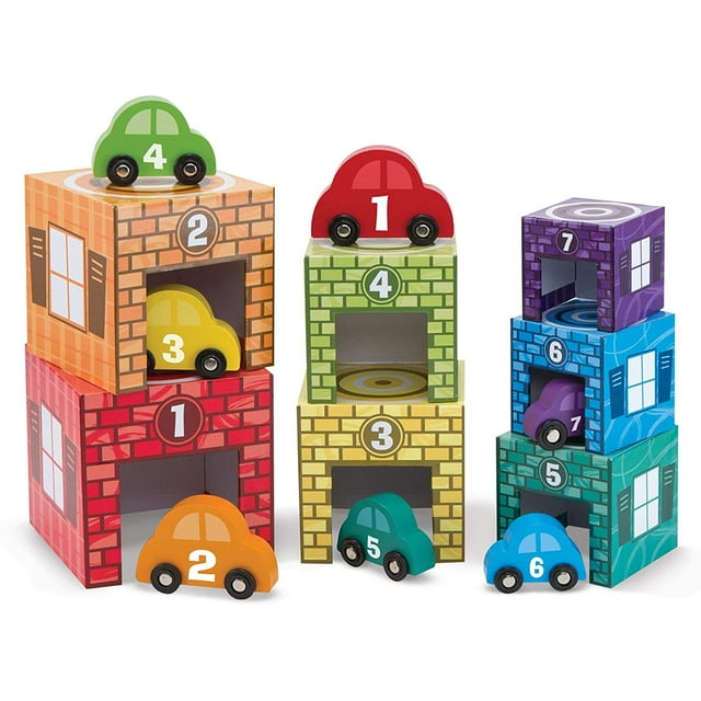 Garajes y coches de Melissa & Doug Nesting & Sorting para niños 2 a 4 años