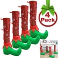 thumbnail image 1 of Fundas navideñas para patas de sillas: diseño de medias y zapatos de duende, decoración de mesas y sillas de comedor con temática navideña, accesorios para fiestas Adepaton FLD-3666, 1 of 7
