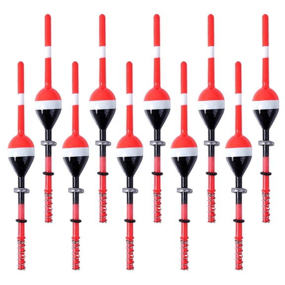 10 Pcs Fishing Bobbers Set Fishing Floats Crappie Bobbers Spring Slip Bobbers Fishing Float Accessories for Fishing,10 * Fishing Bobbers,Black & Red