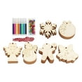 thumbnail image 2 of 60x Adornos de Navidad de Madera Natural con Campanas Rodajas de Madera de Navidad Piezas de Madera Etiquetas de Pintura de Bricolaje en Blanco Centro perfecl Colgantes de madera, 2 of 4