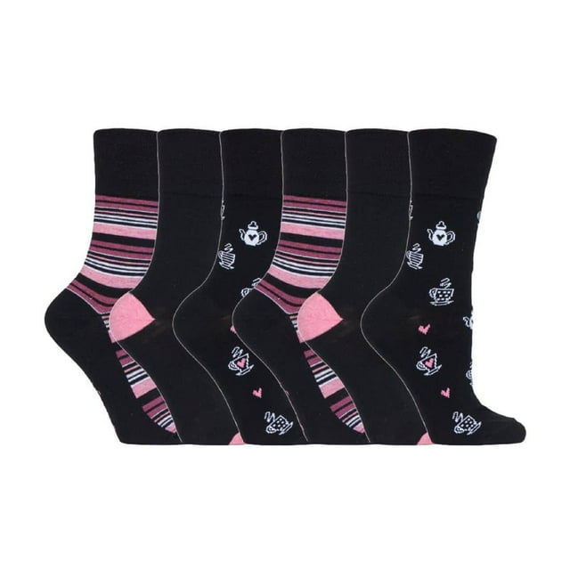 Gentle Grip - 6 Pairs Ladies Gentle Grip Non Elastic Crew Socks