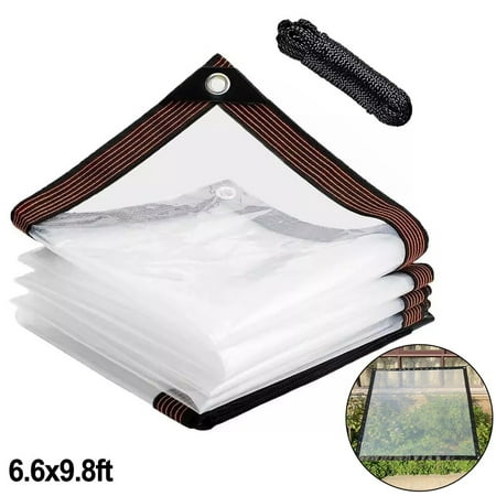 CaraMart Heavy Duty Clear Tarp with Grommets for Greenhouse and For Outdoor Use