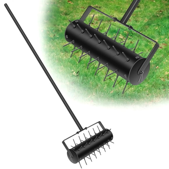 Heytimi Lawn Aerator Tool Manual Lawn Aerators Rolling Lawn Aerator Manual Aeration Tool Soil Aerator Roller 16inch Grass Aerator Spike Garden Aerati