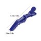 thumbnail image 5 of Pinzas para separar el cabello, 6 unidades, plástico azul, con agarre de cocodrilo antideslizante, una sola punta, para salón y hogar., 5 of 5