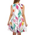 thumbnail image 4 of Ovzne Robes pour Femmes 2025 Robe Femme Robe Imprimée Col Rond Décontractée Jupe Courte avec Poches Robe de Printemps Imprimée Liquidation, 4 of 6