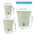 thumbnail image 2 of Unique Bargains S/M/L Plastic Plant Pots Flower Planters with Water Indicator Removable Base, Light Green 3 Pack, 2 of 5