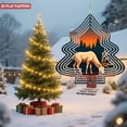 thumbnail image 4 of Stylized Metal Hanging Christmas Tree Wind Spinner - Geometric Deer Design with Concentric Circles for Garden & Yard Decor, 4 of 7