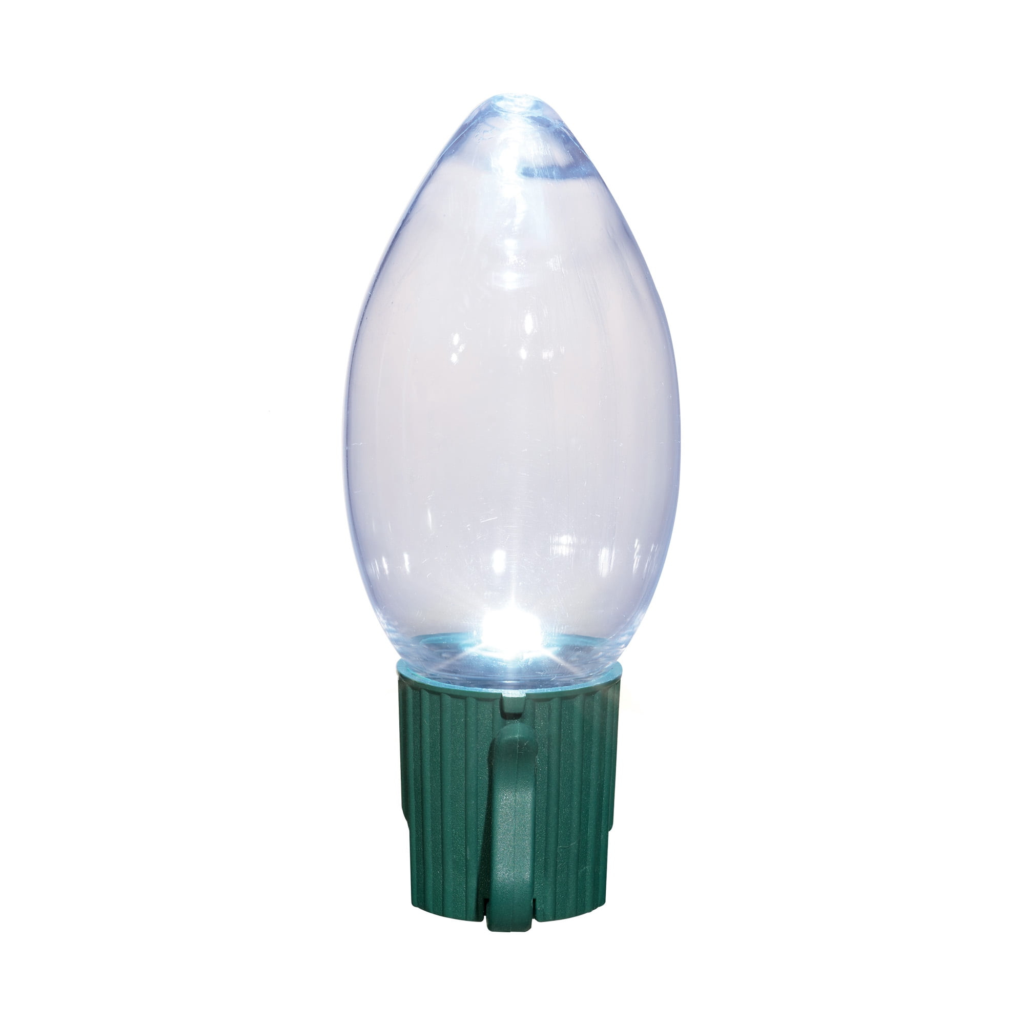 Indoor/Outdoor 25-Count Ultra Bright LED C9 Christmas Lights, Cool White, 14', Holiday Time