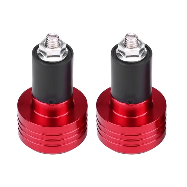 Par de extremos de manillar de motocicleta de aluminio Universal de 22mm, enchufe de equilibrio de peso, Rojo Jadeshay A