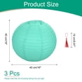 thumbnail image 2 of Uxcell 3Pcs Round Paper Lanterns Paper Lantern Party Decorations Aquatic Blue 16 inch, 2 of 7