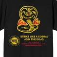 thumbnail image 2 of Cobra Kai Motto And Sign Up Info Crew Neck Men's Black T-shirt-Large, 2 of 4