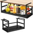 thumbnail image 2 of Voyzdx Organizador De Estante De Cocina Extensible Para Gabinete, Almacenamiento De Especias, Cajón Colgante Debajo Del Estante Para Oficina, Baño, Armario (Negro), 2 of 8