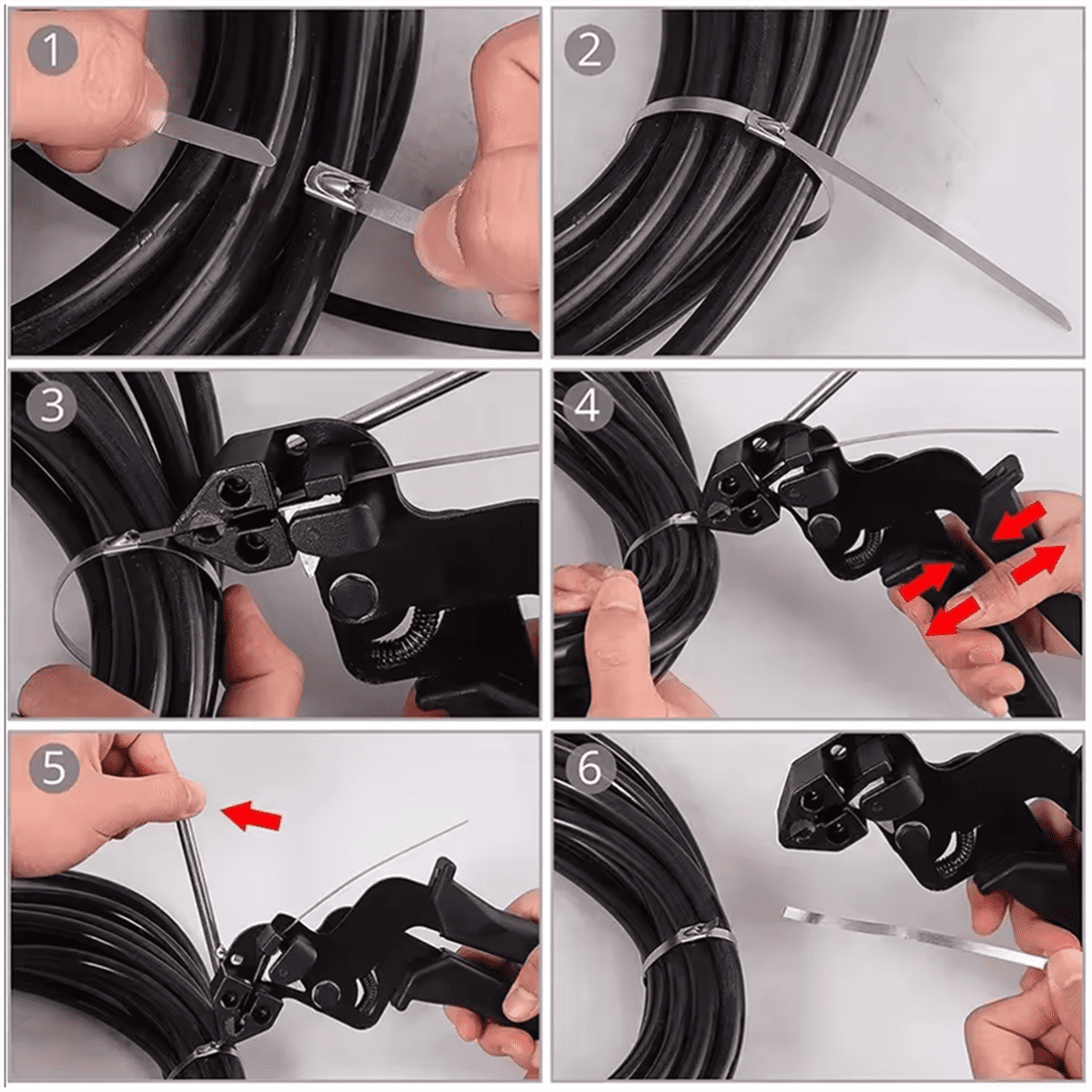 Self-Locking Tie Pliers Stainless Steel Tie Tools Manual Multi-Purpose Locking Cable Metal Tie Cable Bundle Tool,1 * Stainless steel cable tie pliers