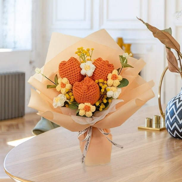 Ramo de Flores artificiales perfecl Decoración Flores de imitación Naranja