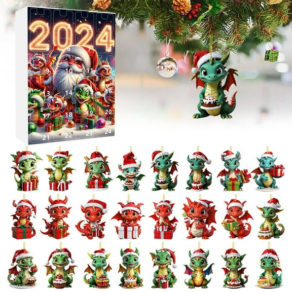 2024 Christmas Holiday Advent Calendar Set Festive Countdown Decorations Cute Baby Themed 2D Flat Style Home for Xmas Season