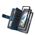 thumbnail image 5 of Multifunctional Case for Samsung Z Fold 4,[RFID Blocking] 9 Credit Cards Holder with Wrist Strap, Premium PU Leather Zipper Wallet Purse Magnetic Flip Phone Cover for Samsung Galaxy Z Fold 4, Blue, 5 of 12
