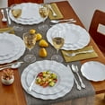 thumbnail image 2 of DISPOSABLE DINNER PLATES | Heavy Duty Plastic Dishes | Elegant Fine China Look | Veil - White | 20 pc (11.25”), 2 of 2
