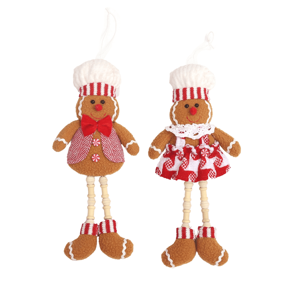 2 Pcs Ornements en Pain d'Épice de Noël, Ornements Suspendus en Pain d'Épice pour Arbre de Noël, 2 x Décorations en Pain d'Épice 2 Pcs Ornements en Pain d'Épice de Noël, Ornements Suspendus en Pain d'Épice pour Arbre de Noël, 2 x Décorations en Pain d'Épice