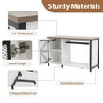 thumbnail image 3 of JOIVI 55-75 Gallon Aquarium Stand with Power Outlets & LED Light, Heavy Duty Metal Fish Tank Stand with Storage Cabinet, 1100lbs Capacity, White, 3 of 9