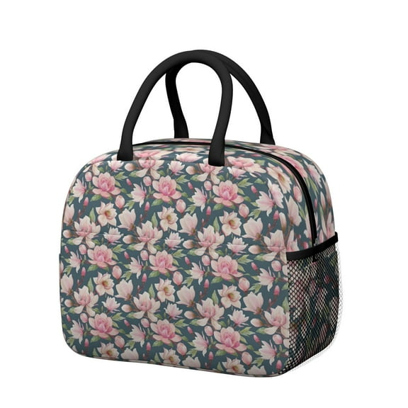 Womens Pioneer Flower Floral Print Pattern Lunch Box for Work,Insulated Lunch Bag for Women,Loncheras Para Mujer,Leakproof Adult Lunch Bag for Work,Beach,Travel,Picnic,Camping
