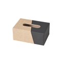 thumbnail image 1 of Caja de pañuelos de tela cuadrada con bordes biselados en colores contrastantes for el hogar, hotel, habitación, escritorio., 1 of 6